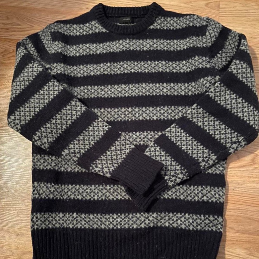 jcrew striped sweater. listed as a mens small (S), also fits like a women's (s)